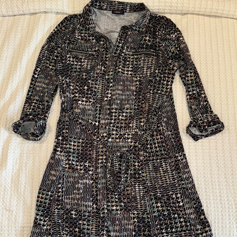 Cocomo Black and Gray Patterned Dress